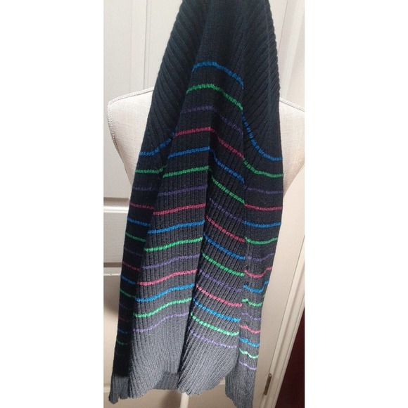 Pendleton Cardigan dark blue with colorful stripes women's sweater med academia - Picture 9 of 9